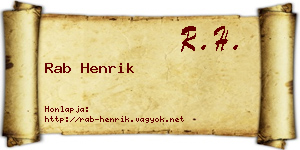 Rab Henrik névjegykártya